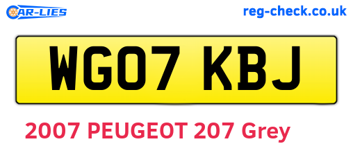 WG07KBJ are the vehicle registration plates.
