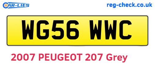 WG56WWC are the vehicle registration plates.