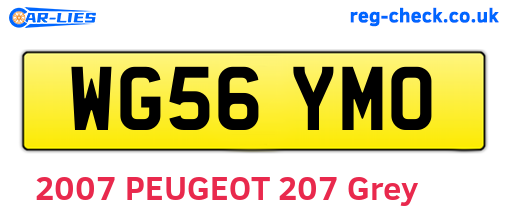 WG56YMO are the vehicle registration plates.