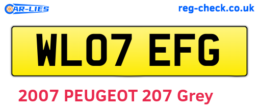 WL07EFG are the vehicle registration plates.