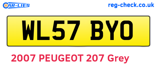 WL57BYO are the vehicle registration plates.