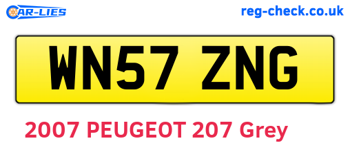 WN57ZNG are the vehicle registration plates.