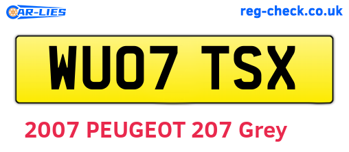 WU07TSX are the vehicle registration plates.