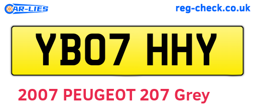 YB07HHY are the vehicle registration plates.