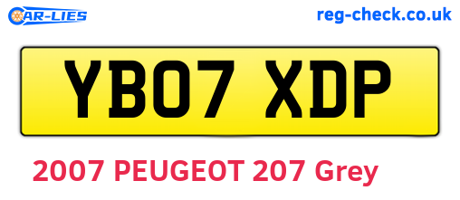 YB07XDP are the vehicle registration plates.