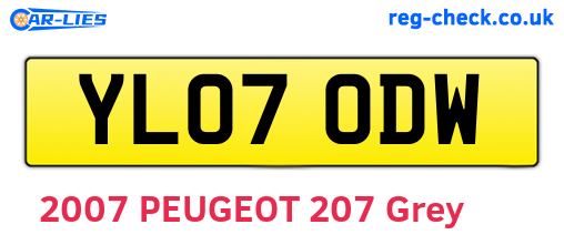 YL07ODW are the vehicle registration plates.