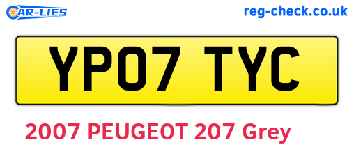 YP07TYC are the vehicle registration plates.