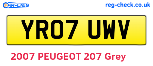 YR07UWV are the vehicle registration plates.