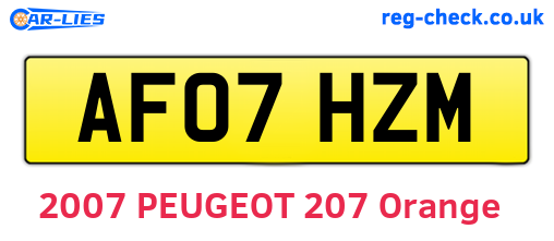 AF07HZM are the vehicle registration plates.