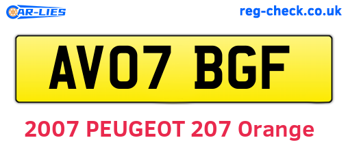 AV07BGF are the vehicle registration plates.