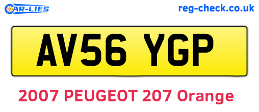 AV56YGP are the vehicle registration plates.