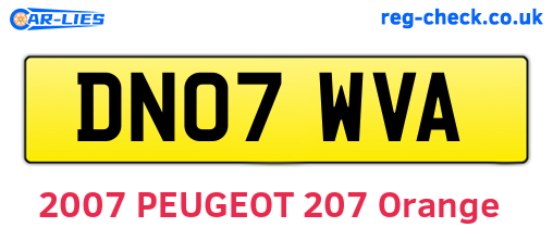 DN07WVA are the vehicle registration plates.