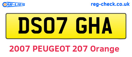 DS07GHA are the vehicle registration plates.
