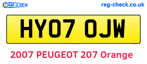 HY07OJW are the vehicle registration plates.