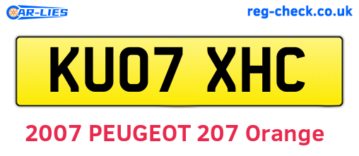 KU07XHC are the vehicle registration plates.