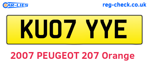 KU07YYE are the vehicle registration plates.