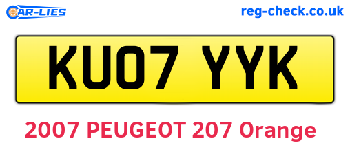 KU07YYK are the vehicle registration plates.