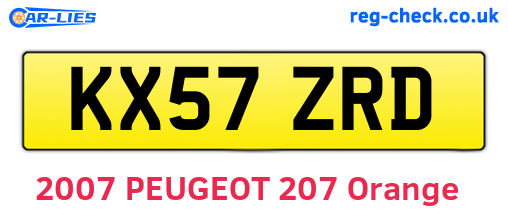 KX57ZRD are the vehicle registration plates.