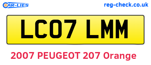 LC07LMM are the vehicle registration plates.