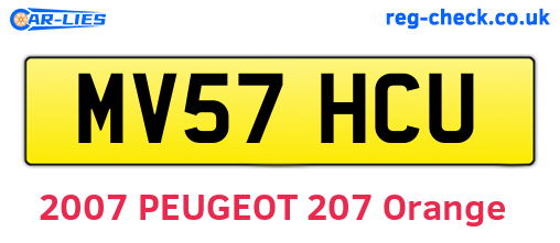 MV57HCU are the vehicle registration plates.