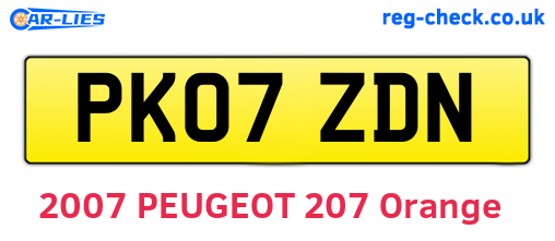 PK07ZDN are the vehicle registration plates.