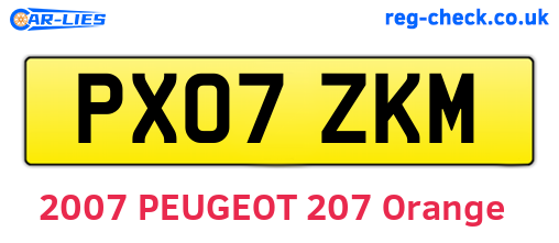 PX07ZKM are the vehicle registration plates.