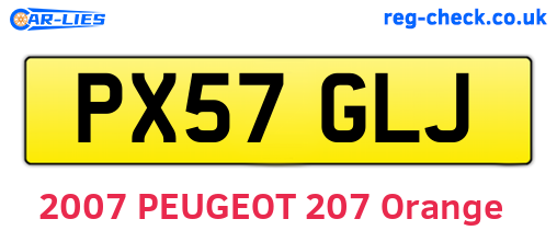 PX57GLJ are the vehicle registration plates.