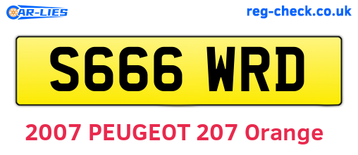 S666WRD are the vehicle registration plates.