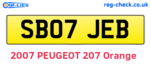 SB07JEB are the vehicle registration plates.