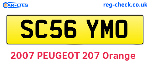 SC56YMO are the vehicle registration plates.