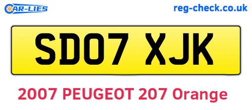 SD07XJK are the vehicle registration plates.
