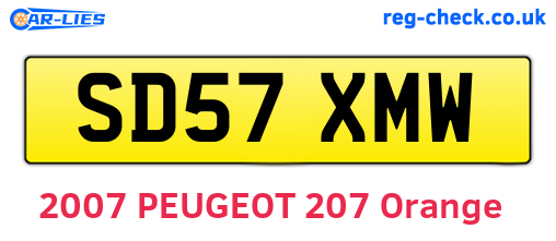 SD57XMW are the vehicle registration plates.
