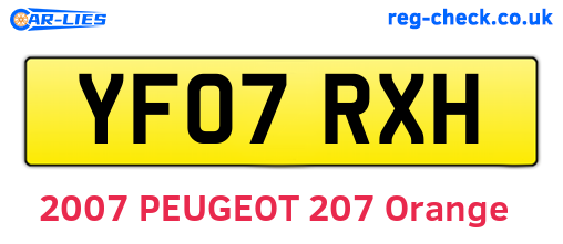 YF07RXH are the vehicle registration plates.