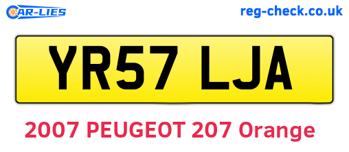 YR57LJA are the vehicle registration plates.