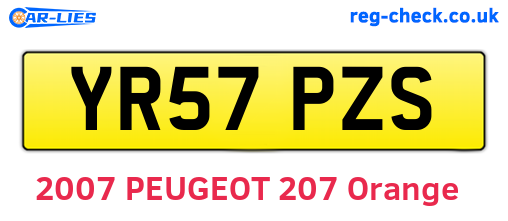 YR57PZS are the vehicle registration plates.