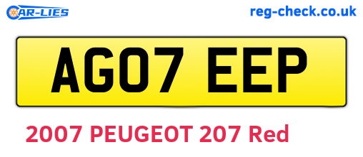 AG07EEP are the vehicle registration plates.