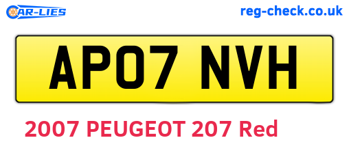 AP07NVH are the vehicle registration plates.