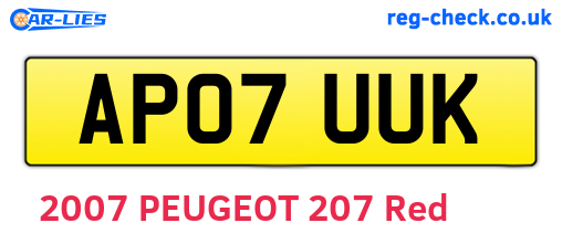 AP07UUK are the vehicle registration plates.