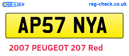 AP57NYA are the vehicle registration plates.
