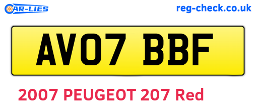AV07BBF are the vehicle registration plates.