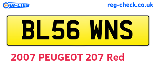 BL56WNS are the vehicle registration plates.