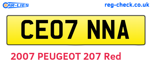 CE07NNA are the vehicle registration plates.