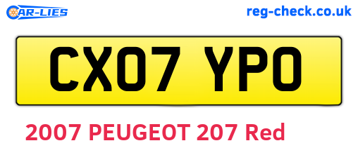 CX07YPO are the vehicle registration plates.