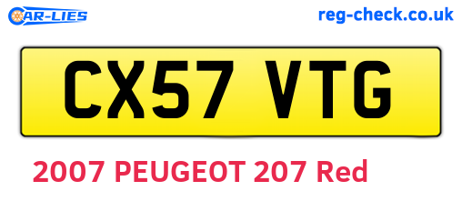 CX57VTG are the vehicle registration plates.