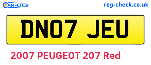 DN07JEU are the vehicle registration plates.
