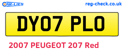 DY07PLO are the vehicle registration plates.