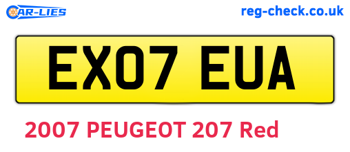 EX07EUA are the vehicle registration plates.