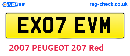 EX07EVM are the vehicle registration plates.