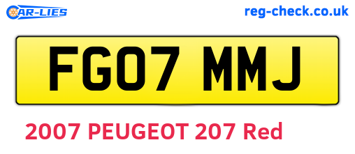 FG07MMJ are the vehicle registration plates.