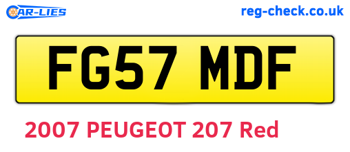 FG57MDF are the vehicle registration plates.